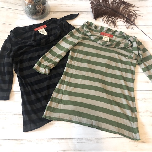 Anthropologie Tops - Anthropologie lot of two xs stripe shirts